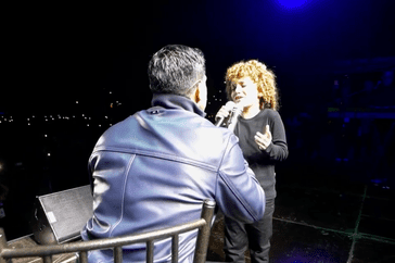 Jerry Rivera y el niño Sebastián Chérrez Alvear
